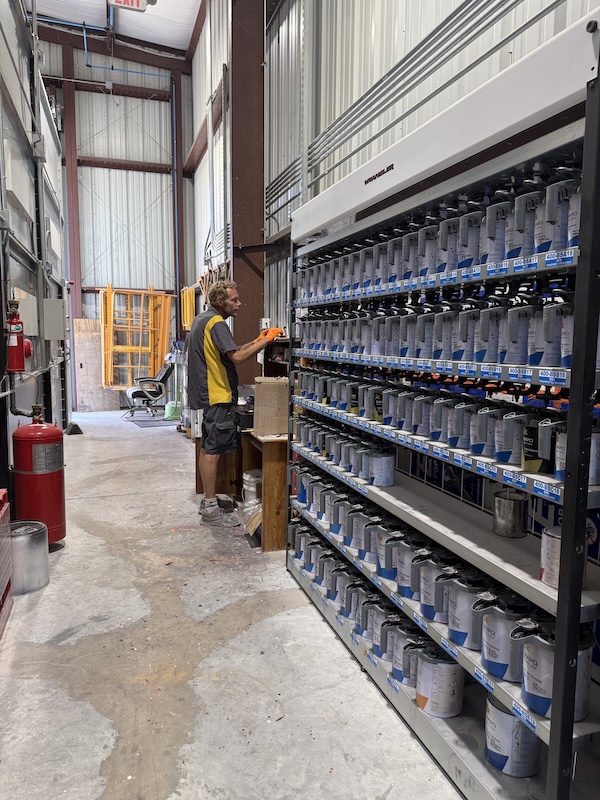 mechanic picking out parts at fx truck center